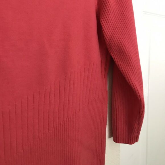 Caslon Pink Lightweight Scoop Neck Sweater - Size Medium - 3/4 Sleeves - Ribbed - Picture 2 of 5